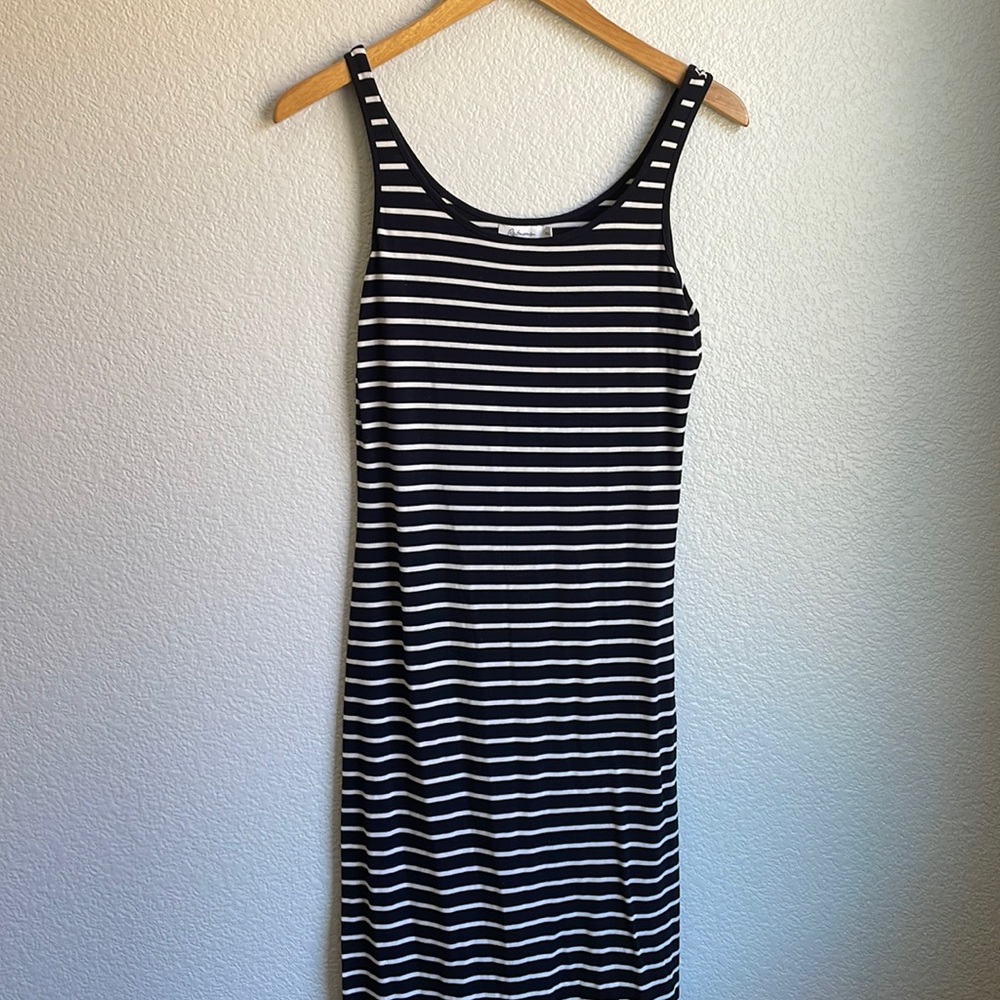 Reitmans Navy and White striped maxi dress